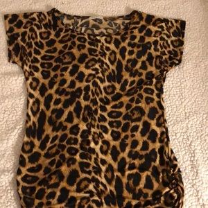 Cheetah silky short sleeve top
